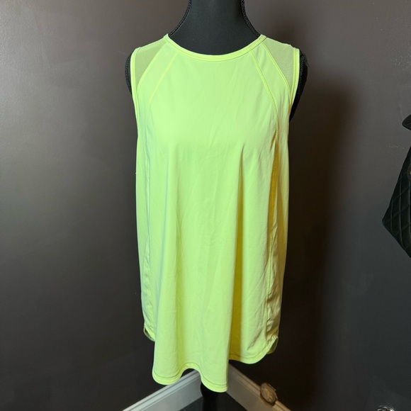 Lululemon Neon Green Open Back Tank | Mesh Panel Sleeveless Top - Picture 4 of 7